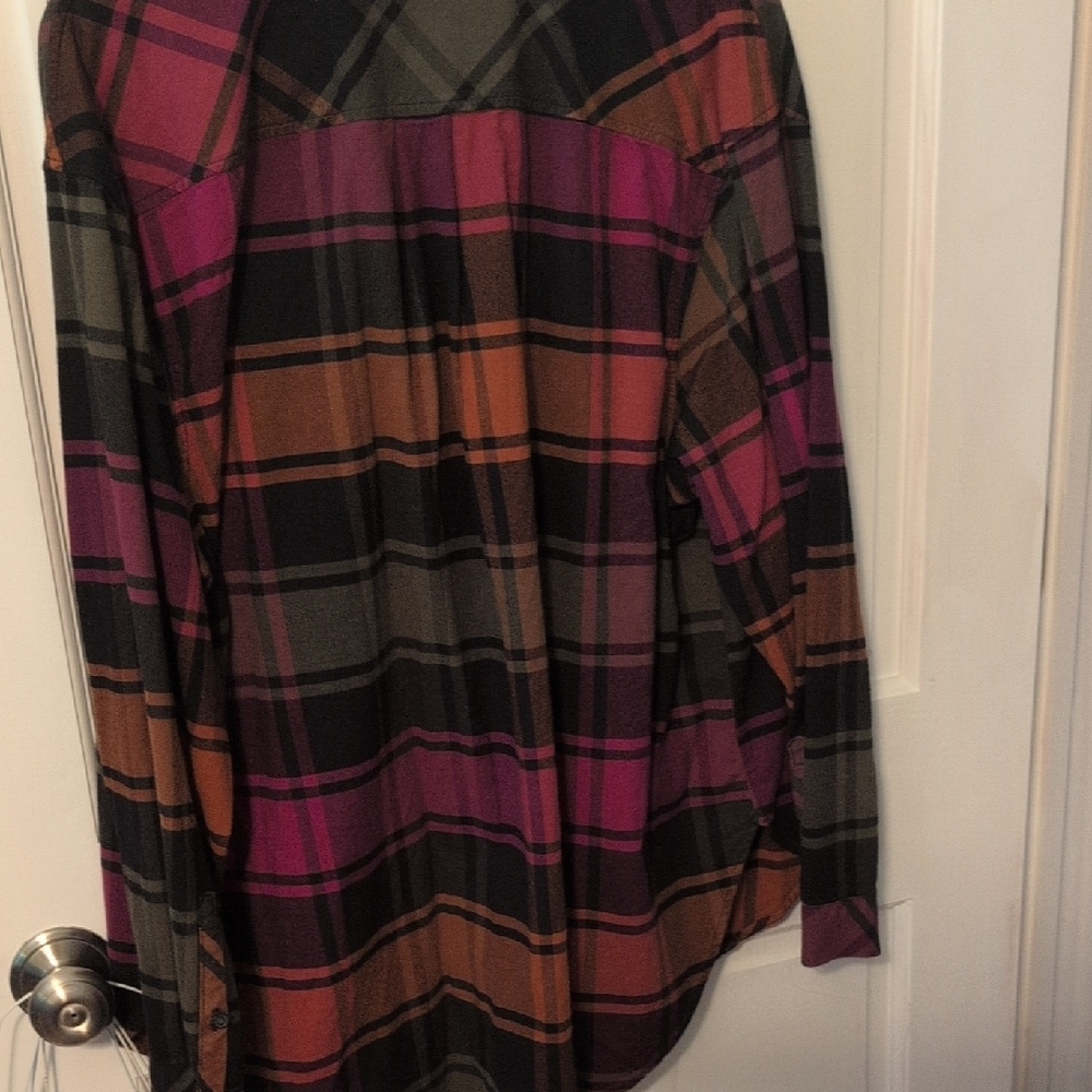 Ava & Viv Multicolor Plaid Shirt 1 X - Picture 4 of 4